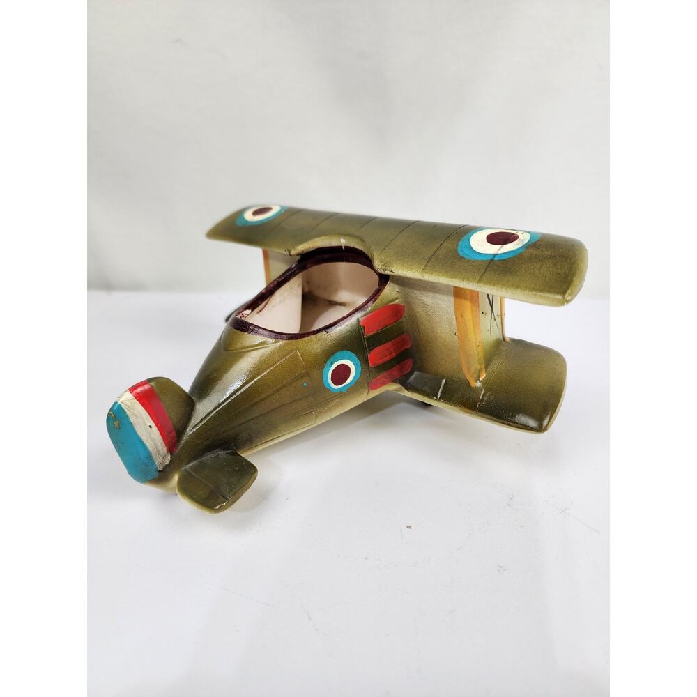 Vintage Inarco Sopwith Camel Airplane Biplane Model Planter Japan Kitschy